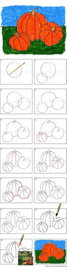 how to draw pumpkins