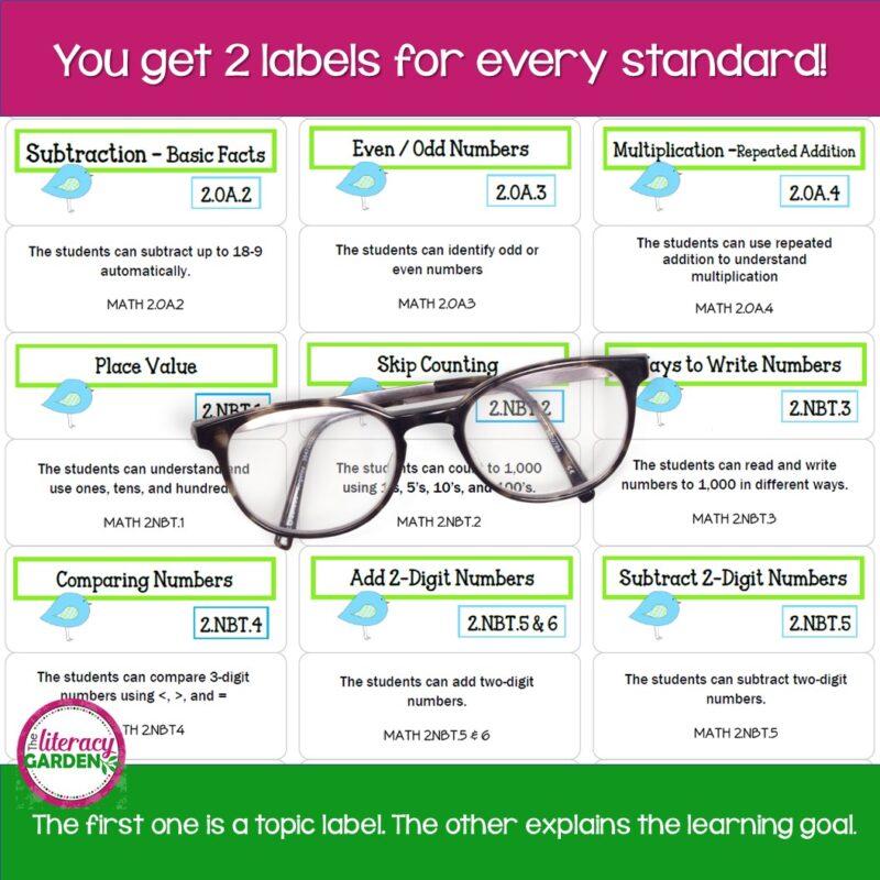 common core standards printable labels