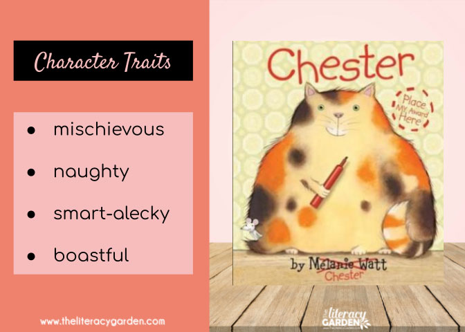 Chester book cover and list of 4 character traits 
